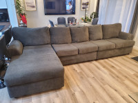 MASSIVE GREY SECTIONAL COUCH/SOFA MADE IN CANADA