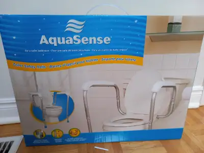 Aquasense toilet safety rail $40 I have 1 Drive travel walker $70 1 Drive M-rail home bed assist han...