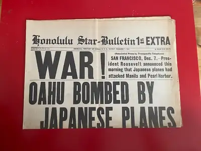 Honolulu Star-Bulletin December 7, 1941 Pearl Harbor, View more