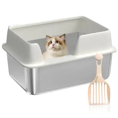 XL 20L,Stainless Steel Cat Litter Box – High Sides, No Smell, Ea, View more