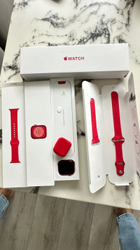 Apple watch series red 8 45 mm 10/10 condition + Free 3 straps