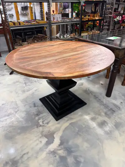 ✅Table à dîner ronde 48´´ bois de rose, table cuisine IndIenne, View more