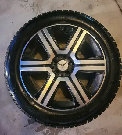 Set of 4 Bridgestone Blizzak tires and 19" Mercedes Benz rims for sale. Size of tires are 235/55R19....
