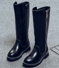 Tall Fancy Leather Riding Boots