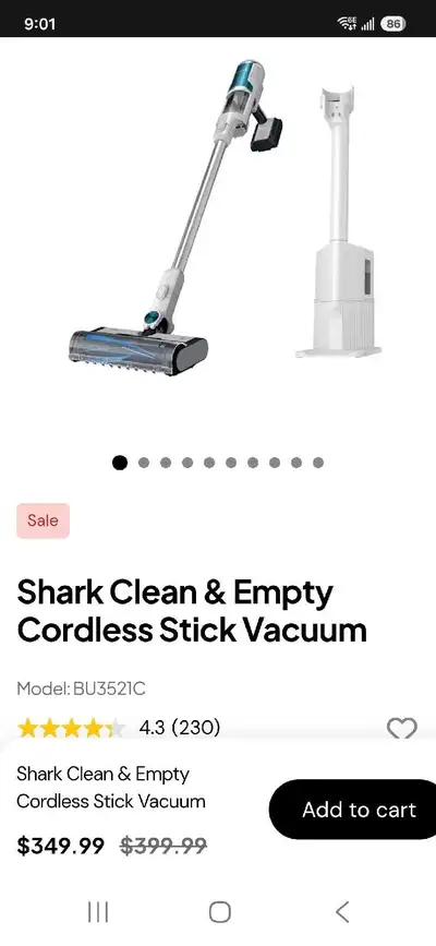 Keep your floors spotless with this Shark Clean & Empty Cordless Stick Vacuum, model BU3521C, which...