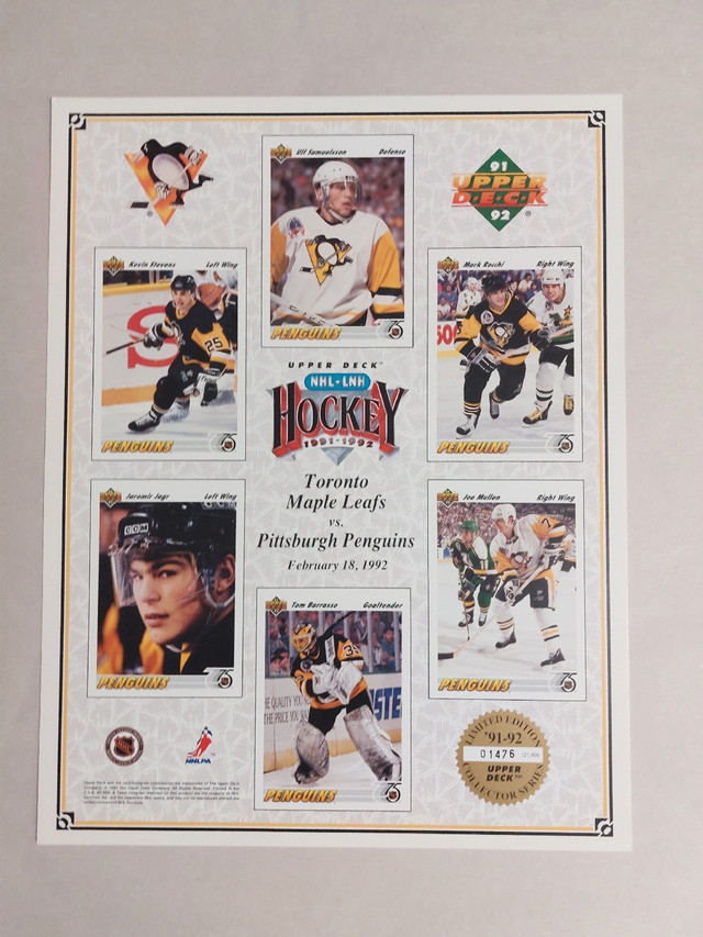 LIMITED EDITION UPPER DECK  NHL-LNH  HOCKEY  GAME  POSTER   in Arts & Collectibles in Mississauga / Peel Region