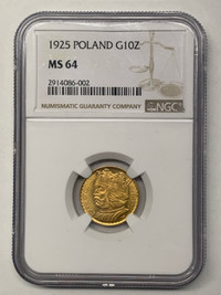 1925 Collection Gold Coin MS 64 .900 - Pièce en or Pologne