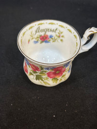 $15 each demitasse cup only.$15 each saucer Flower of the month 