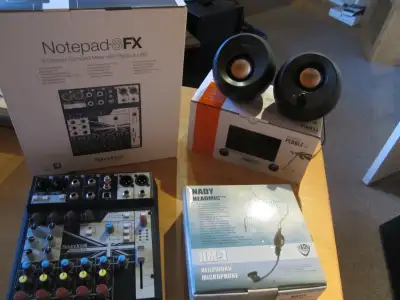 Soundcraft Mixer + Speakers and Microphone - Package, View more