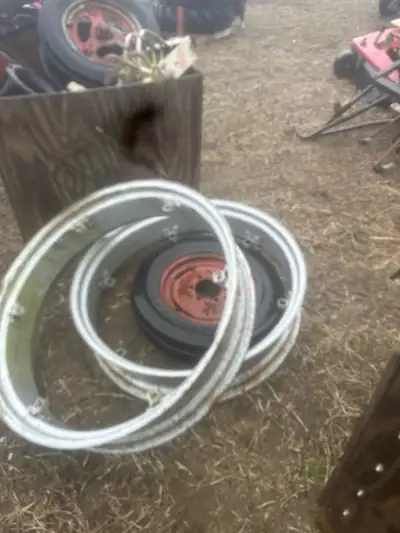 Two rims from a hi crop super av farmall in nice shape