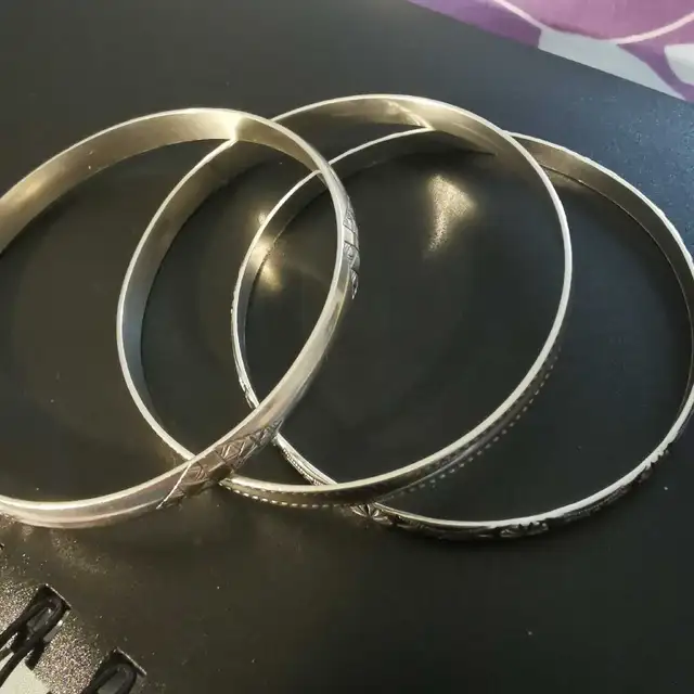 three beautiful silver bracelets628643608435231212