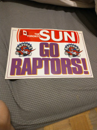 Go Raptors Go! Toronto Raptors inaugural season fan placard