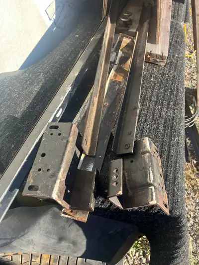 Swing arms, springs, top tracks and some misc pieces off a older Stanley Swing Up Door All pieces re...