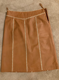 Gap leather kaki skirt 