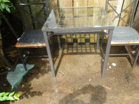 Glass Table and pair chairs 29 inch X 29 inch