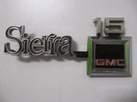 GMC Sierra 15 Solid Metal Fender Emblem For Years 1973-87 X Cond