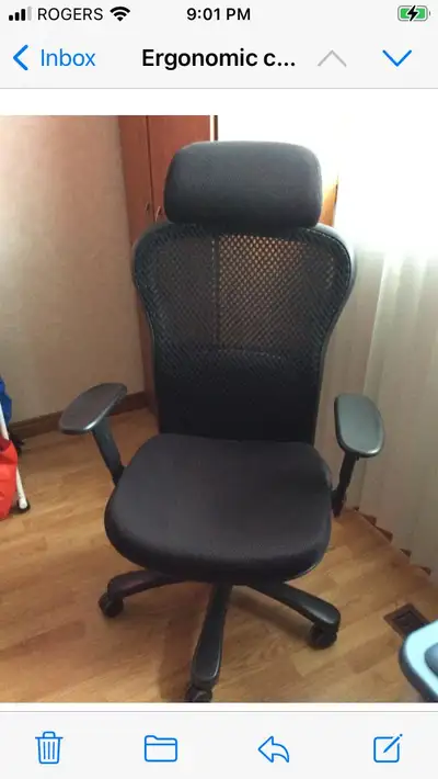 HIGH ERGONOMIC EXECUTIVE CHAIR WITH HEAD REST + WIDE ARM REST, View more