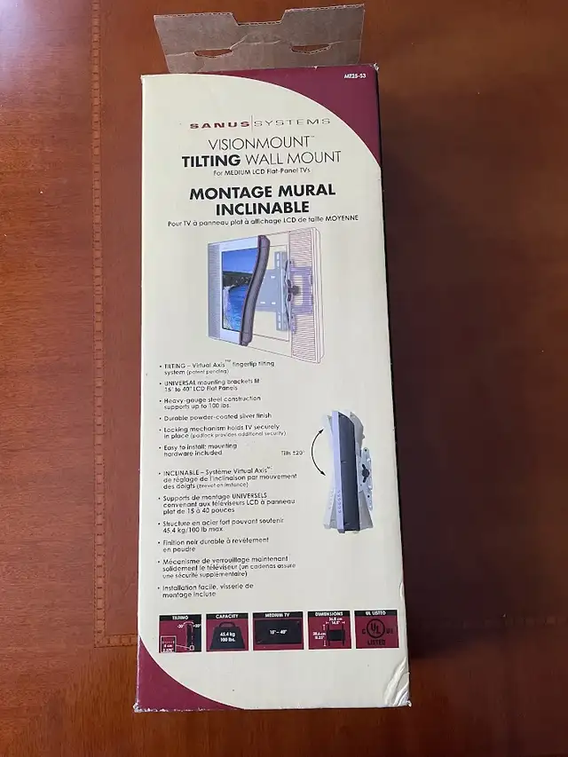 Brand New Tilting Wall Mount for 26" – 42" TV in Video & TV Accessories in Markham / York Region - Image 3