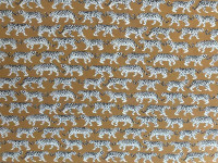 Walking Tiger/Cheetah/Leopard Yellow Fabric (New)