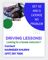 Female Driving Instructor for G and G2 in Toronto