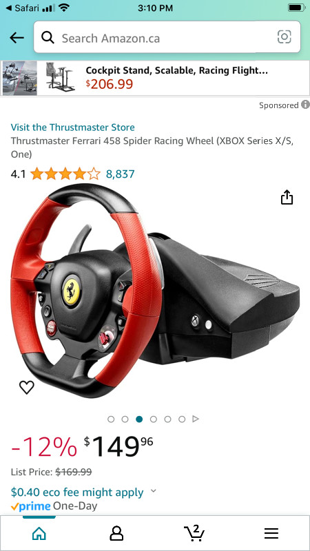Ferrari 458 racing wheel and pedals. For xbox in XBOX One in Sarnia - Image 2