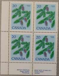 Timbre Canada 718 - Sapin Douglas 1977, Feuillet de 4