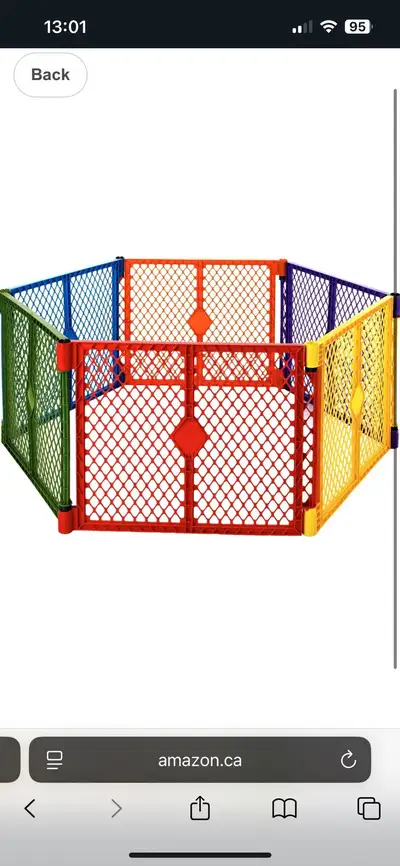 Toddleroo baby gate enclosure, superyard - six colourful panels, View more