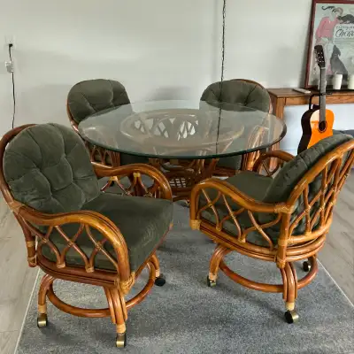 Rattan dining set, View more