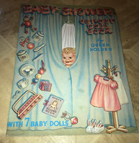 Baby Shower Cut-Out Doll Book by Queen Holden 1985
