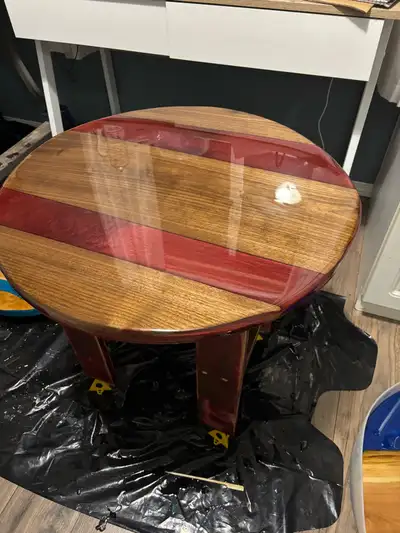 Epoxy wood side table, View more