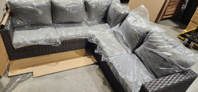 New Patio Wicker L Sectional with cushions in Patio & Garden Furniture in Mississauga / Peel Region