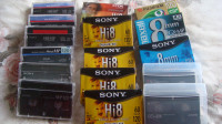 Hi 8 and Regular 8 Mm Cassette Video Tapes