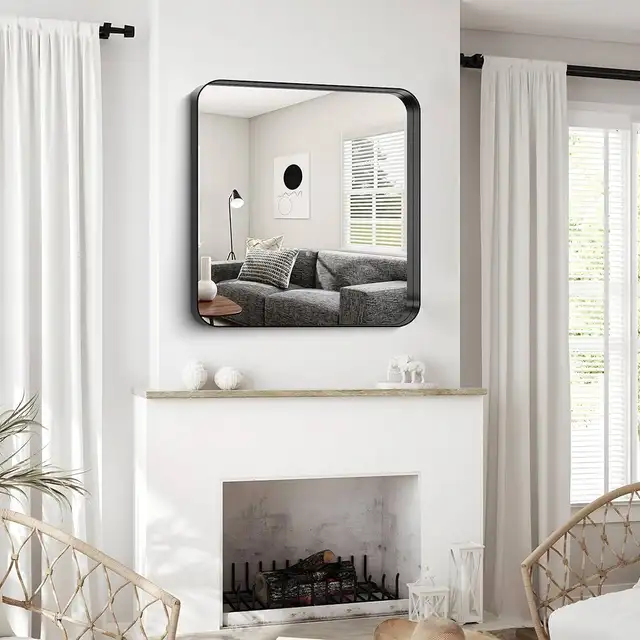 30"x30", Large Square Wall Mirror with Black Aluminum Frame Rou in Home Décor & Accents in Markham / York Region - Image 6