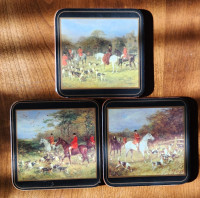 Pimpernel Tally Ho Coasters Set of 3 - 4 Inches Sq.
