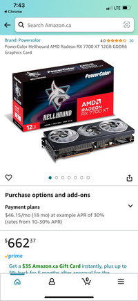 PowerColor Hellhound AMD Radeon RX 7700 XT 12GB GDDR6 Graphics C