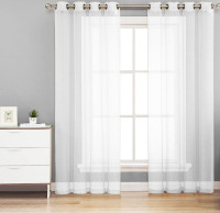 2 panels Solid Sheer Voile Window Curtain Panel Drapes, 104"x84"