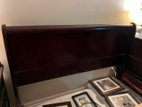 Queen-sized sleigh bed - head and footboard