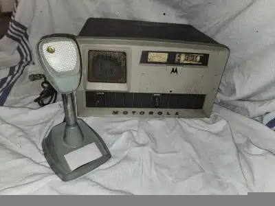 This is a used vintage Motorola two-way tube radio transmitter, perfect for collectors or vintage ra...