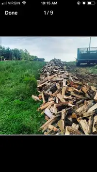 Dry hardwood and softwood firewood