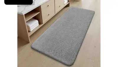 OLANLY Soft Microfiber Bath Mat, 24x47, Silver Grey, View more