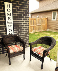 Classic Two Pc Resin Wicker Patio Club Chair Set