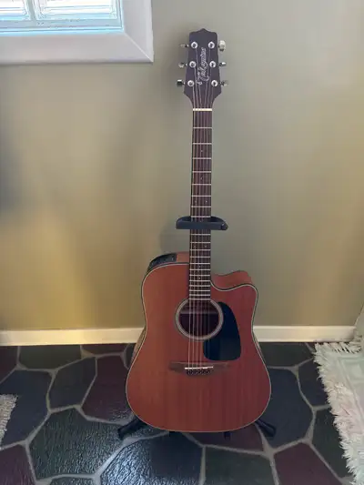 Takamine acoustic guitar and stand., View more