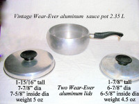 Vintage Wear-Ever aluminum  sauce pot, lids,  made in Canada