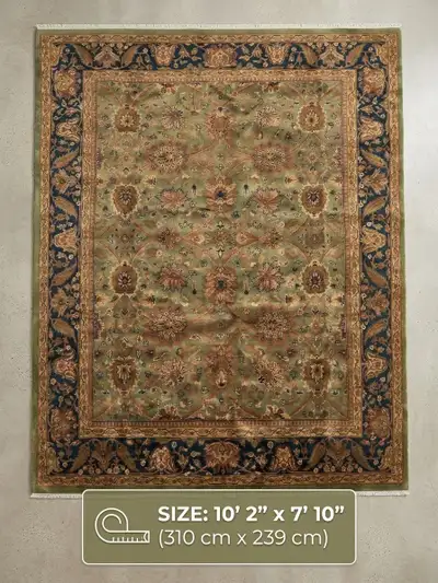 Green Traditional Area Rug 10'2" × 7'10", View more