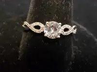 10k White Gold Lab Created 1.00ct Diamond Ring Size 9
