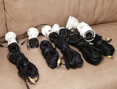 Lot of 5 Lorex security system cameras. They all seem to work, although not guaranteed. Buy them for...