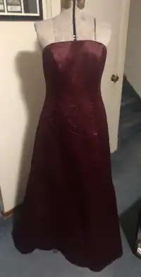 red plum dress