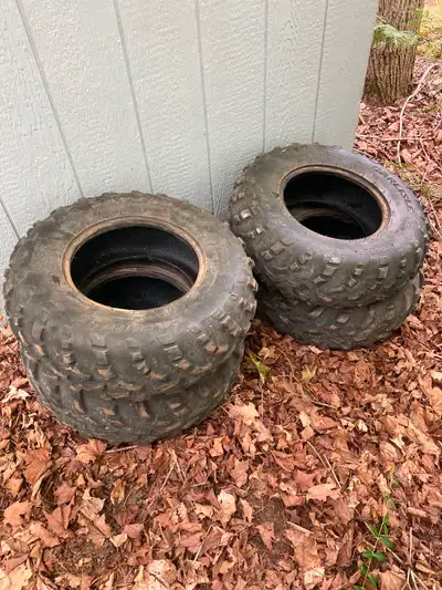 From Polaris sportsman original tires. Size 25-8-12 and 25-10-12. Some life left. Tires approx 6 yea...