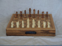 NEW  SOLID OAK Custom  Made Chess Board