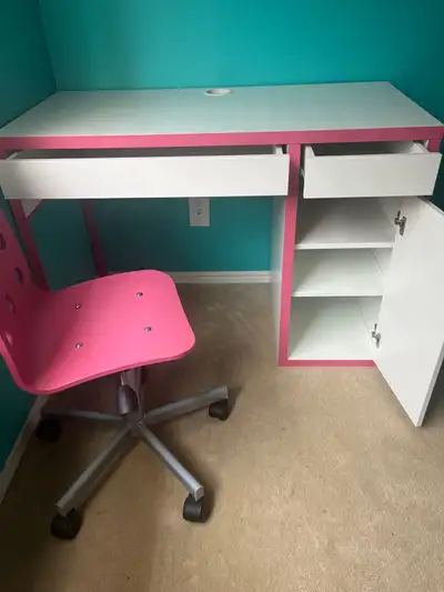 $130 IKEA desk and chair great for kids lots of storage. Pick up only. Price negotiable